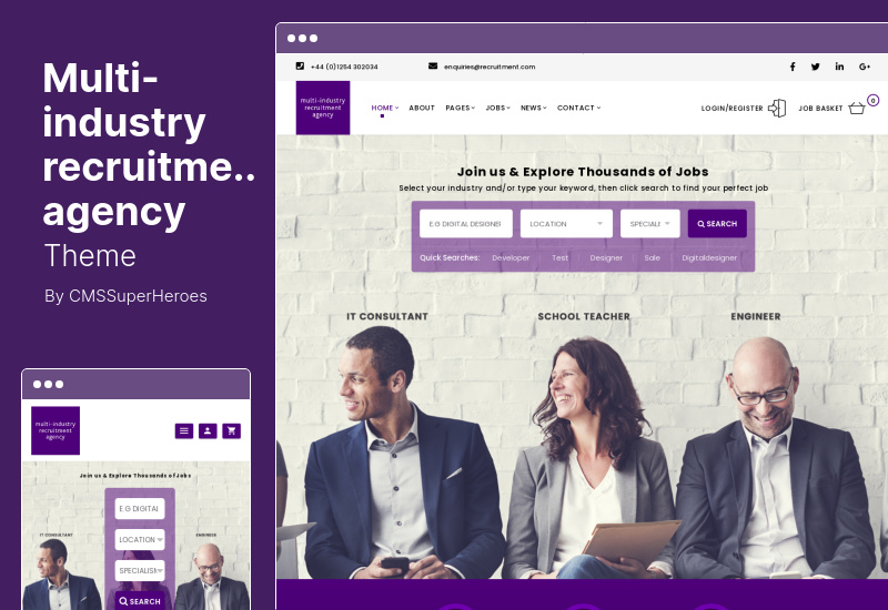 Multi-Industry Recruitment Agency Theme – Multi-Industry Responsive WordPress Theme