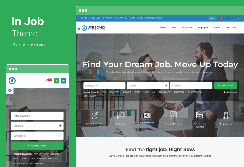 InJob Theme - Multi Fitur untuk Rekrutmen Tema WordPress