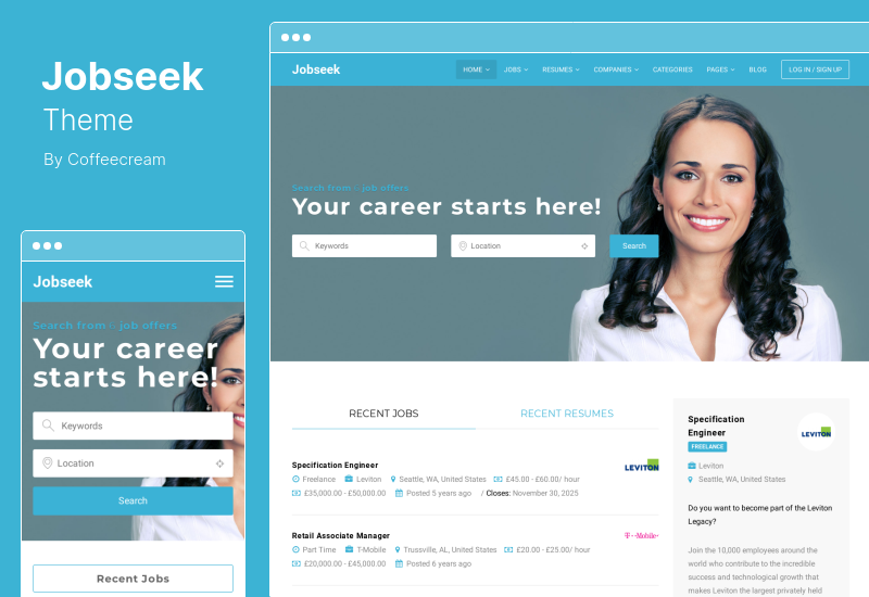 Jobseek Theme - Tema de WordPress para bolsa de trabajo