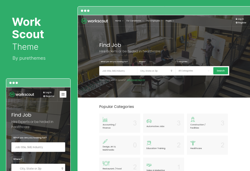 ธีม WorkScout - กระดานงาน WordPress Theme