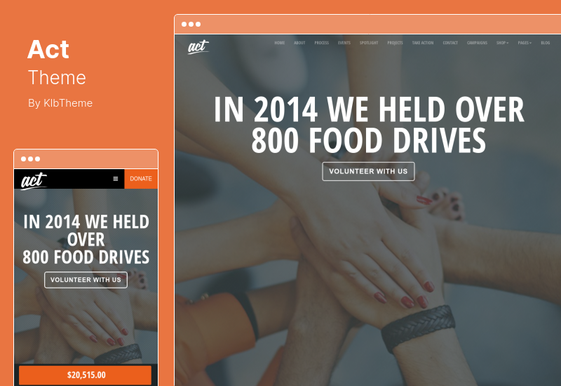 Act Theme — некоммерческая благотворительная тема WordPress