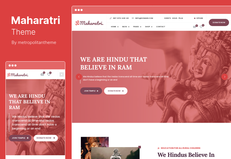 Maharatri Theme - 印度教寺庙 WordPress 主题