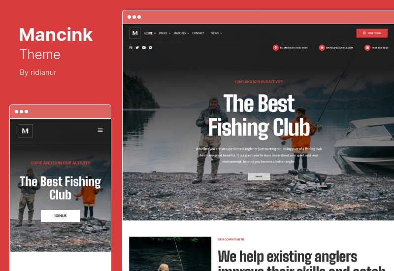 Mancink Theme - ธีม WordPress คลับตกปลาและตกปลา