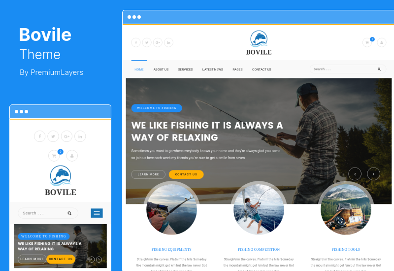 Bovile Theme - ตกปลา WordPress ธีม