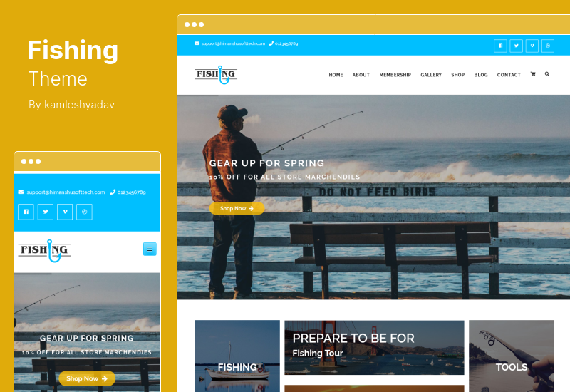 Tema de pesca - Tema de WordPress para deportes acuáticos, yates y pesca