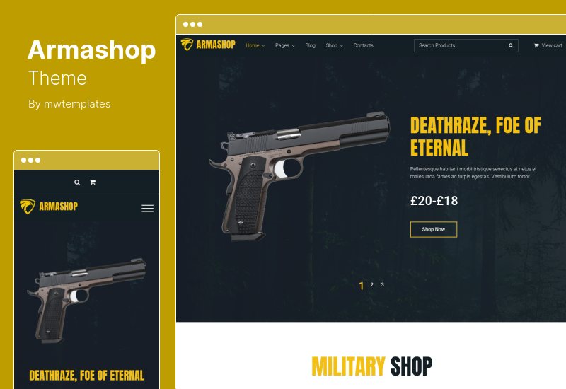 Tema Armashop - Tema WooCommerce para armas y municiones