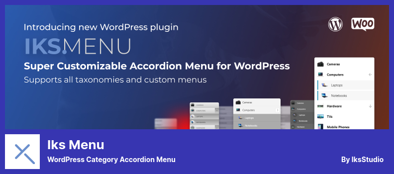 ปลั๊กอินเมนู Iks - เมนูหีบเพลงหมวดหมู่ WordPress