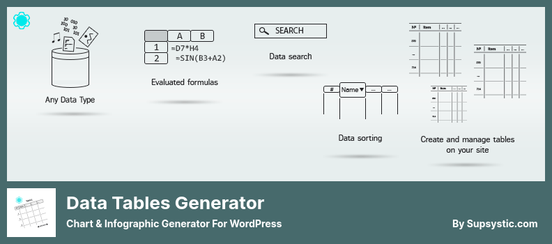 Plugin pentru generator de tabele de date - Generator de diagrame și infografice pentru WordPress