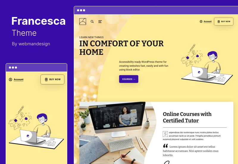 Tema Francesca - Tema WordPress Tutor yang Dapat Diakses