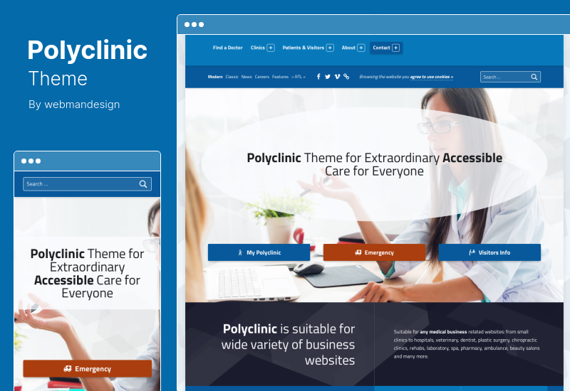 Tema policlínico - Tema médico accesible de WordPress