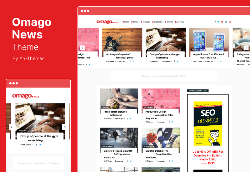 Omago News Theme - Тема WordPress для членства в профилях пользователей и обмена контентом