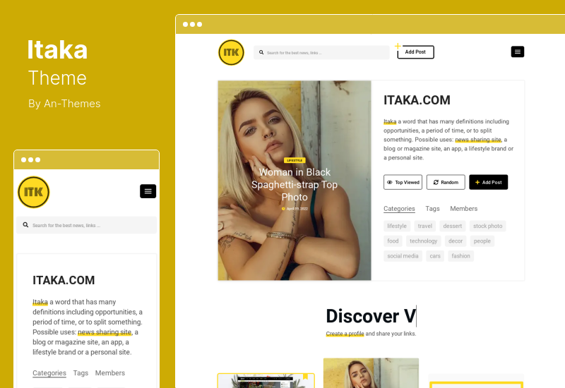 Tema Itaka - Tema Berbagi Konten WordPress