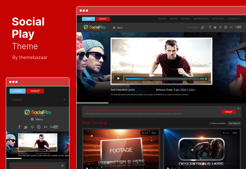 Tema SocialPlay - Berbagi Media Tema WordPress