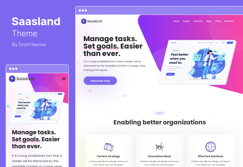 Saasland Theme - uniwersalny motyw WordPress dla Saas Startup