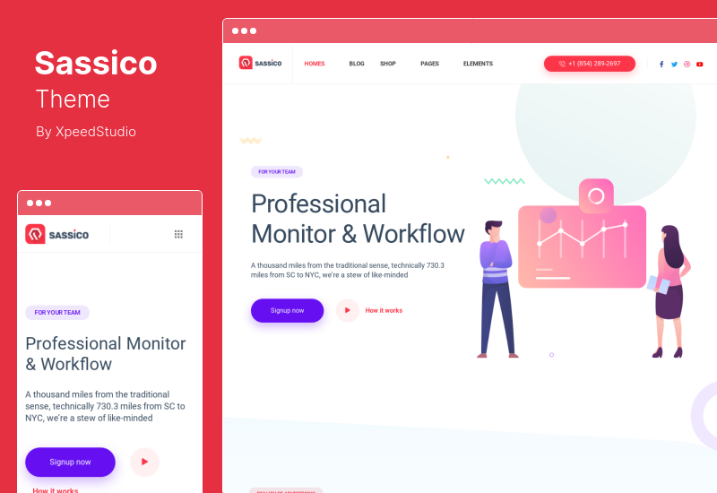 Sassico Theme — многоцелевая тема WordPress для стартапа Saas