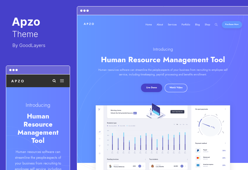 Tema Apzo - Software di avvio Saas Tema WordPress