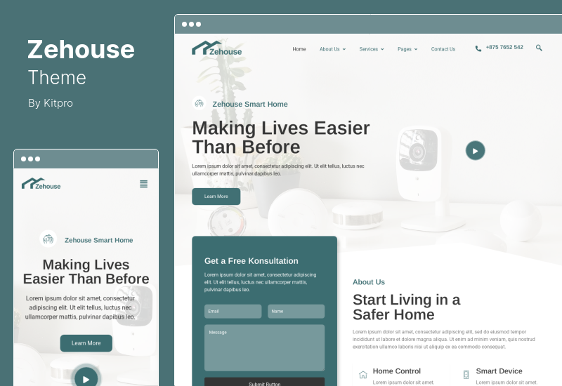 Zehouse Theme - Kit Template Elemen Otomatisasi Smarthome