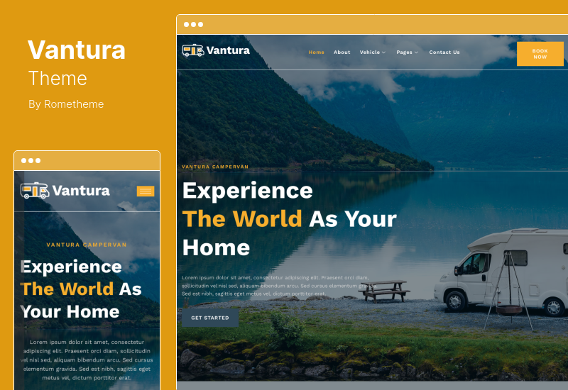 Vantura Theme - Kit Template Elementor Penyewaan Campervan & RV