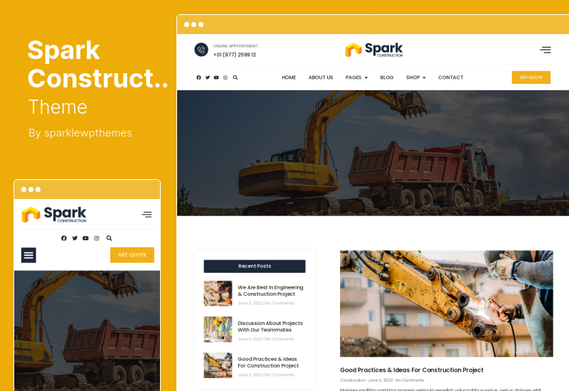 قالب Spark Construction - مجموعة قوالب عنصر البناء