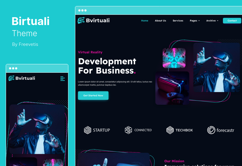 Birtuali Theme - Kit de plantilla Elementor de servicios de realidad virtual