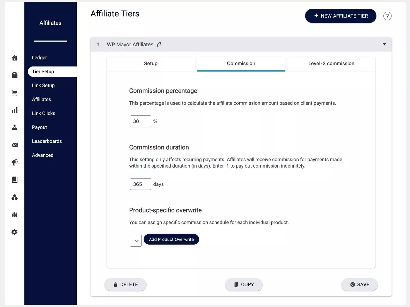 AccessAlly 제휴 프로그램 기능