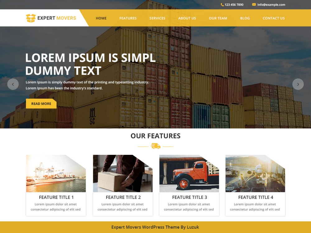 Thème WordPress pour le transport de déménageurs experts