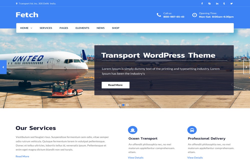 Ambil tema WordPress transportasi