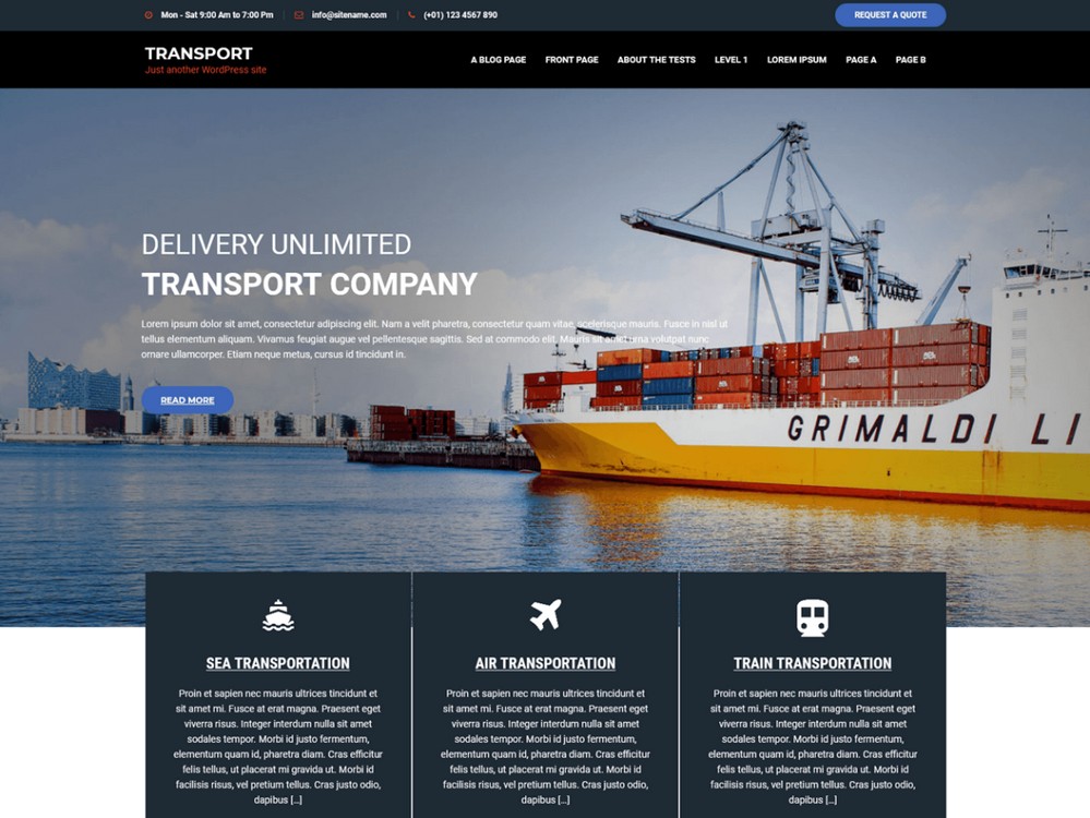 Tema WordPress pentru transport