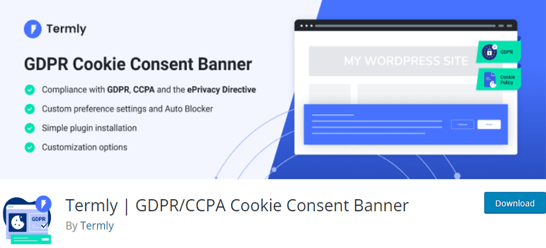 Termly Best Cookie Consent Plugin WordPress