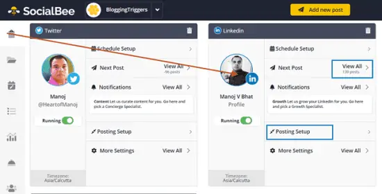 manage linkedin posts socialbee