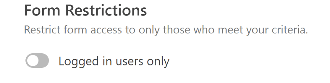 ข้อจำกัดของแบบฟอร์ม WPForms