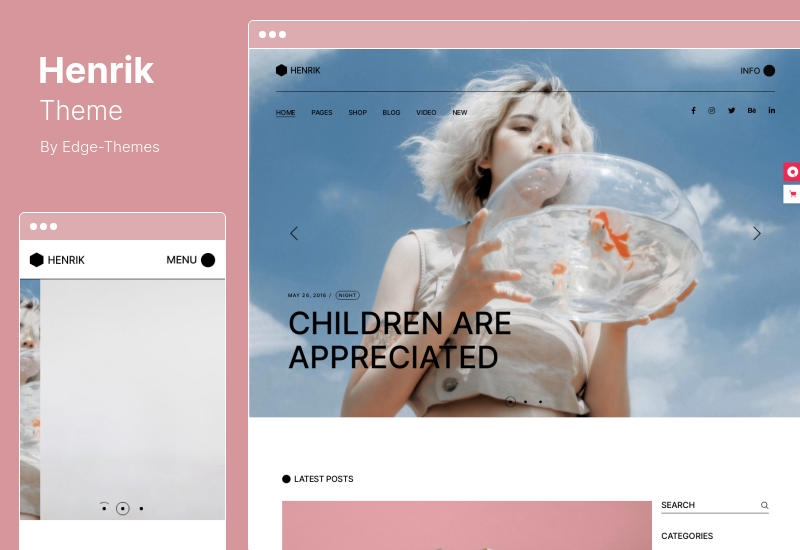 Henrik 테마 - Creative Magazine WordPress 테마