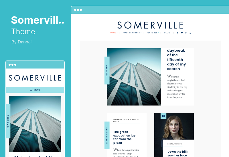 Tema Somerville - Tema WordPress minimalista e tipografia-primeiro para escritores e blogueiros