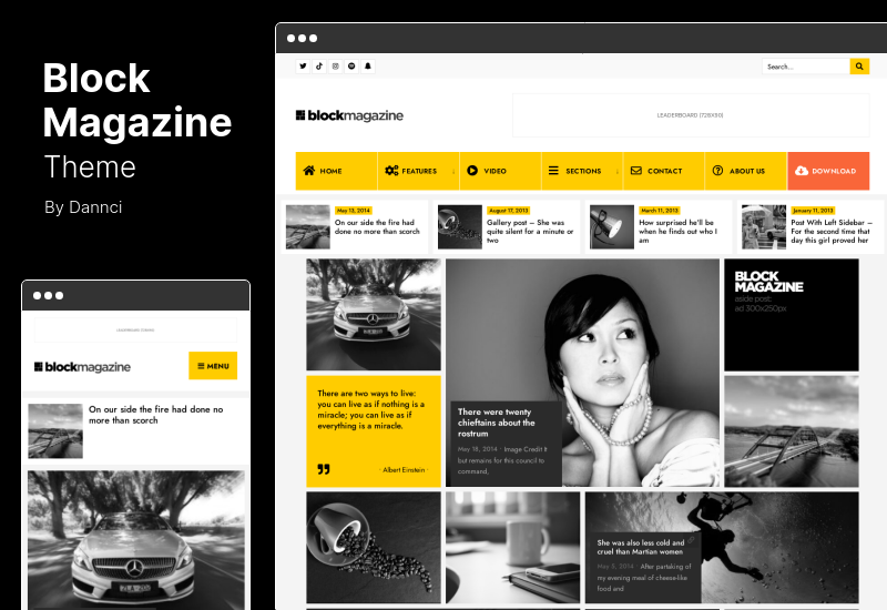 Block Magazine Theme - Tema WordPress per blog piatto e minimalista