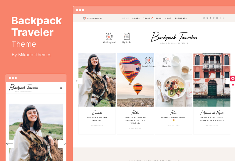 Backpack Traveler Theme - Tema moderno de WordPress para blog