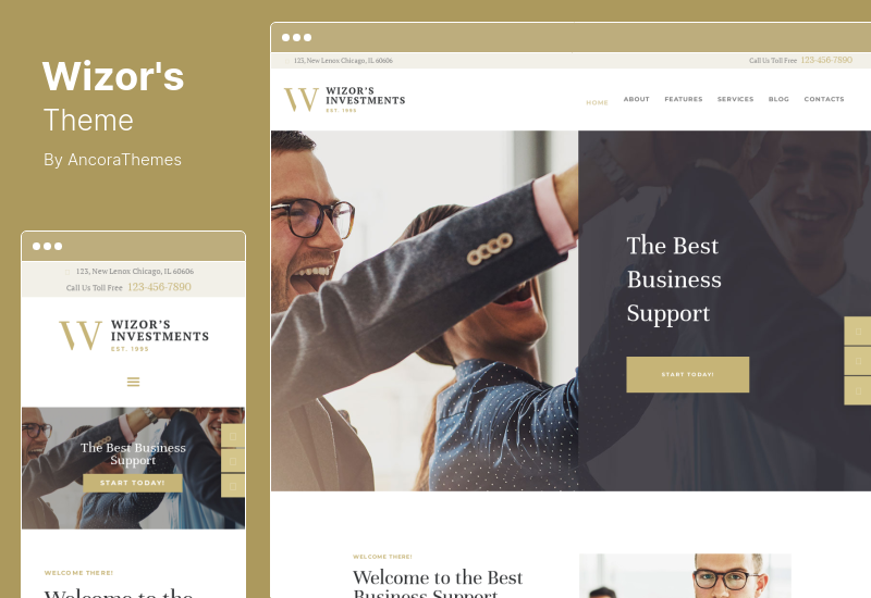 ธีมของ Wizor - การลงทุน ที่ปรึกษาธุรกิจ ประกันภัย WordPress Theme