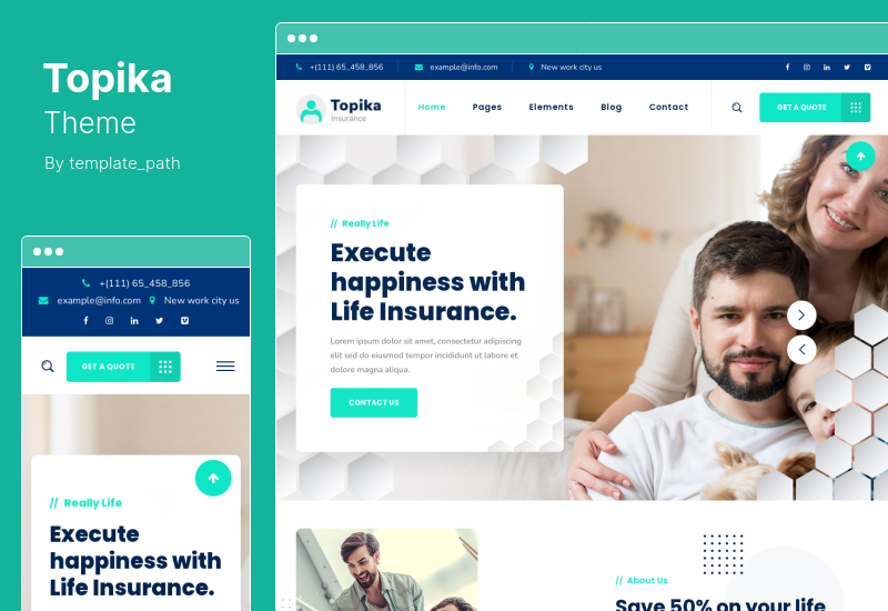 Tema Topika - Tema WordPress de companhia de seguros