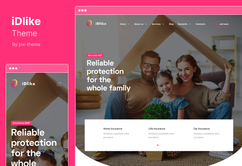 iDlike Theme - Тема WordPress для страхового агентства
