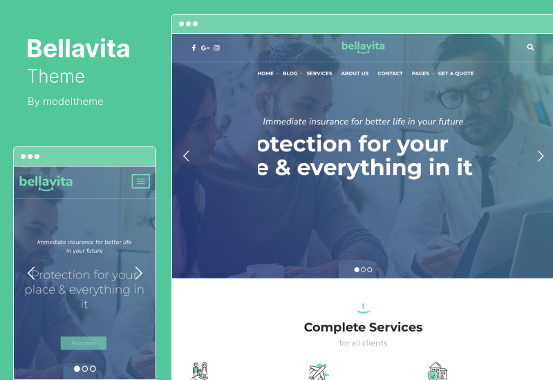 Tema Bellavita - Tema WordPress de Finanças de Seguros