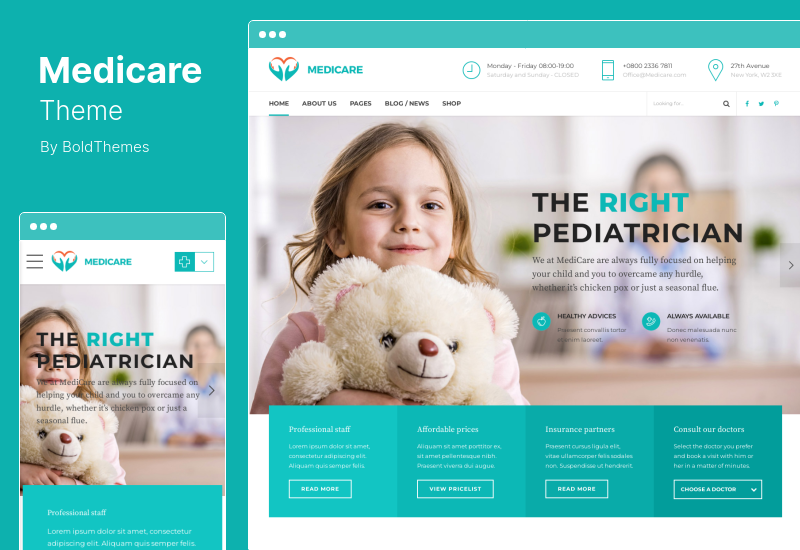 Thème Medicare - Thème WordPress pour médecins, médecins et soins de santé