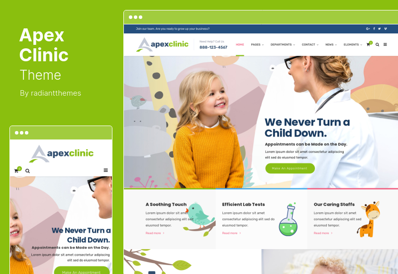 موضوع ApexClinic - موضوع Health & Clinic WordPress