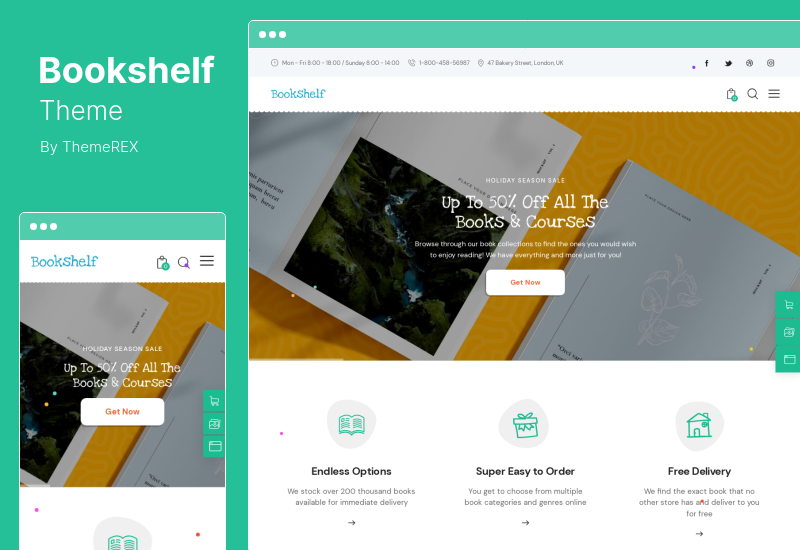 Bookshelf Theme - Tema WordPress pentru magazin online de cărți și media