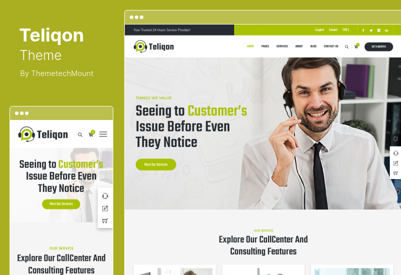 Teliqon Theme - тема WordPress для колл-центра и телемаркетинга