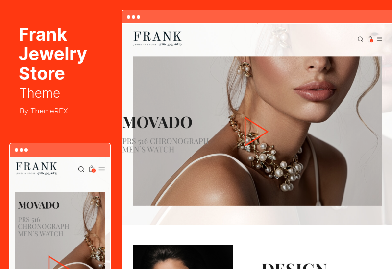 Frank Jewelry Store 테마 - 보석 및 시계 온라인 스토어 WordPress Theme