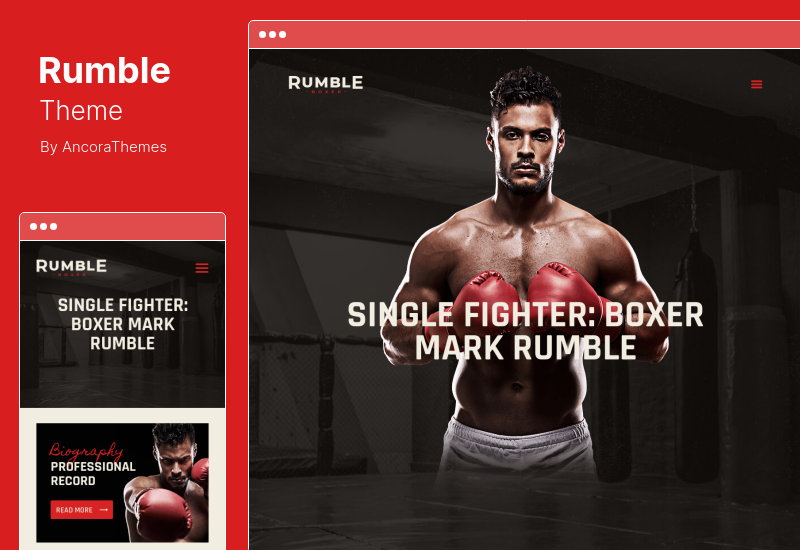 Rumble Theme - Boks i mieszane sztuki walki WordPress motyw