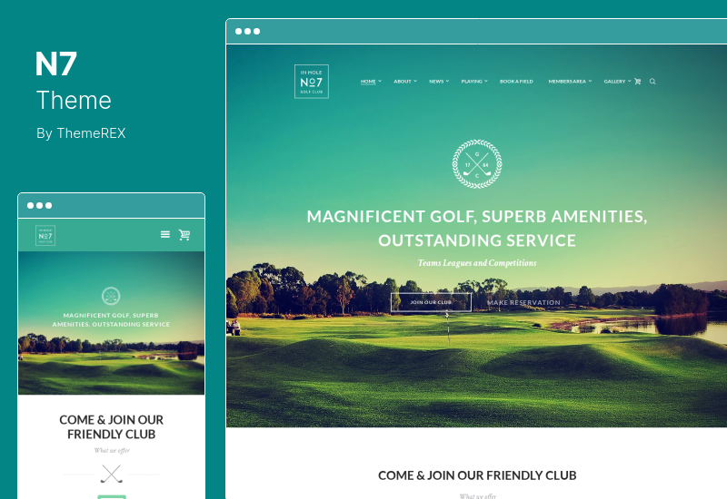 Thème N7 - Thème WordPress pour clubs et parcours de golf Sports et événements