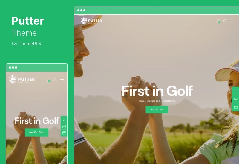 Tema Putter - Tema WordPress de Campo de Golfe e Campo de Jogos