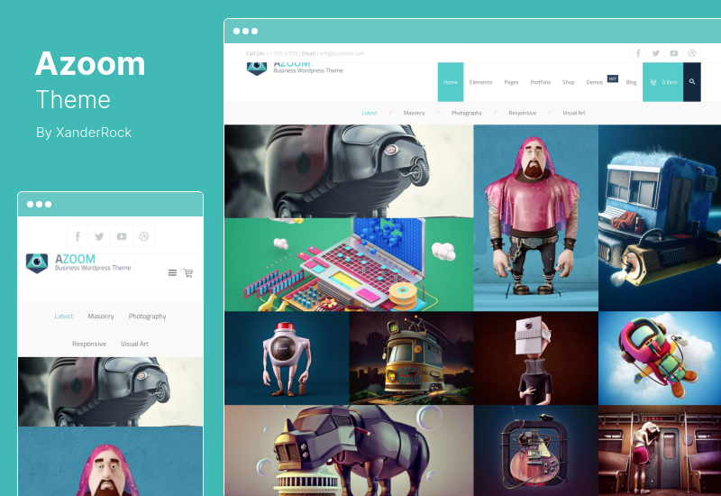 Tema Azoom - Tema WordPress Multipurpose Animation Builder