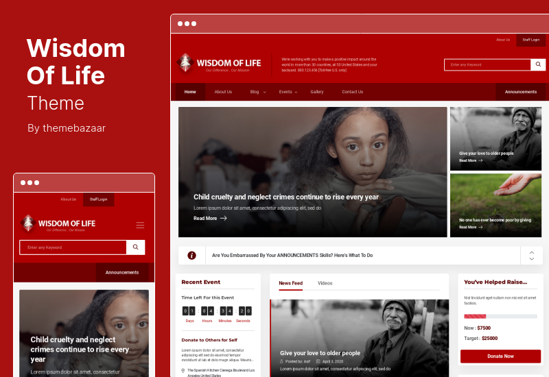 Wisdom Of Life Theme - Тема WordPress для НПО и благотворительности