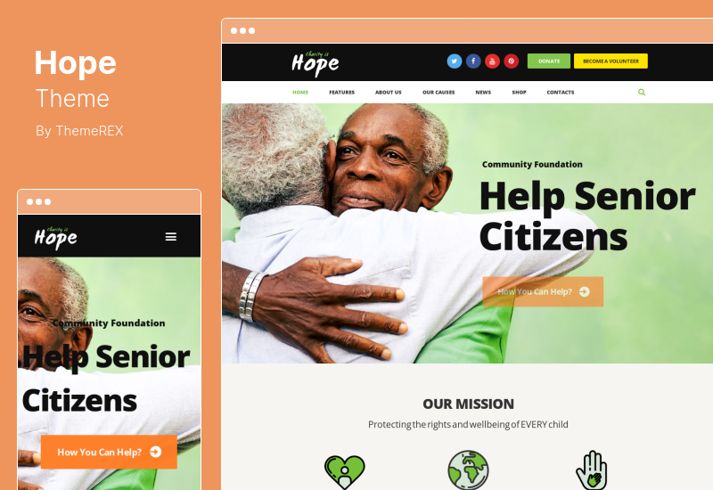 Tema Hope - Tema de WordPress para donaciones benéficas y sin fines de lucro